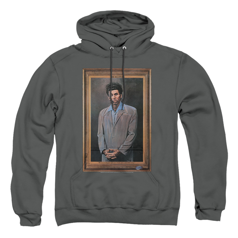 Seinfeld & Kramer Portrait-Adult Pull-Over Hoodie, Charcoal - 2X