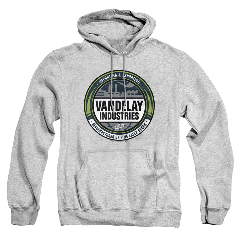 Seinfeld & Vendelay Logo-Adult Pull-Over Hoodie, Athletic Heather - Medium