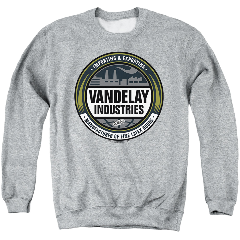 Seinfeld & Vendelay Logo-Adult Crewneck Sweatshirt, Athletic Heather - Medium