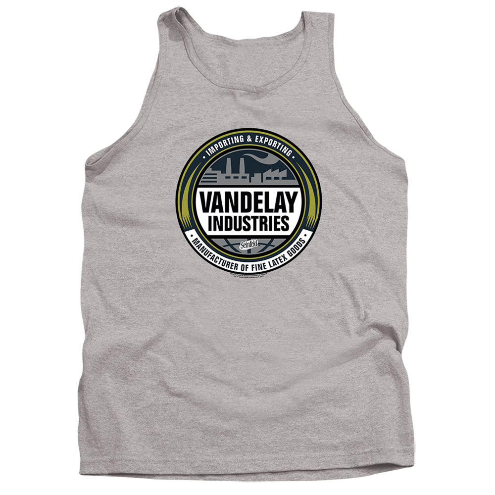 Seinfeld & Vendelay Logo-Adult Tank Top, Athletic Heather - Extra Large