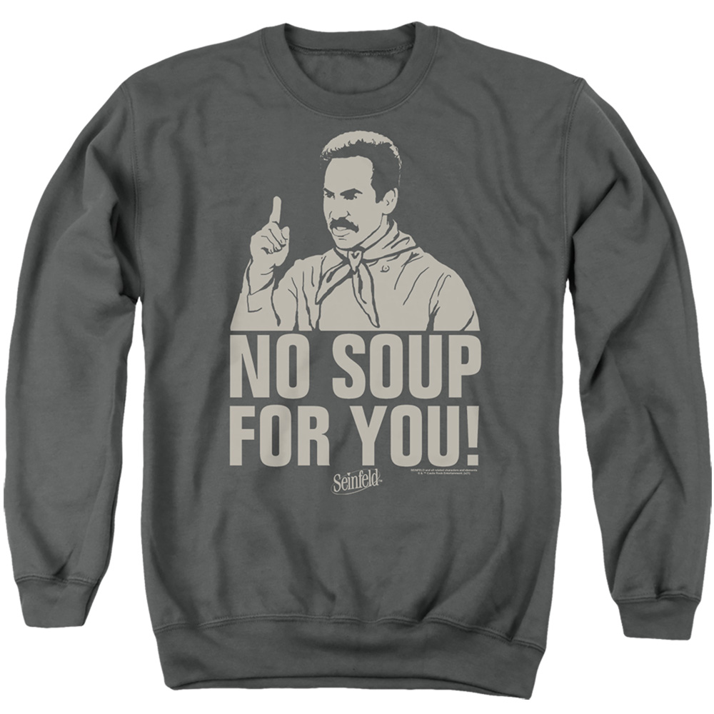 Seinfeld & No Soup-Adult Crewneck Sweatshirt, Charcoal - Medium