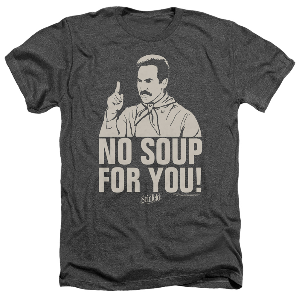 Seinfeld & No Soup-Adult Heather T-Shirt, Charcoal - Medium