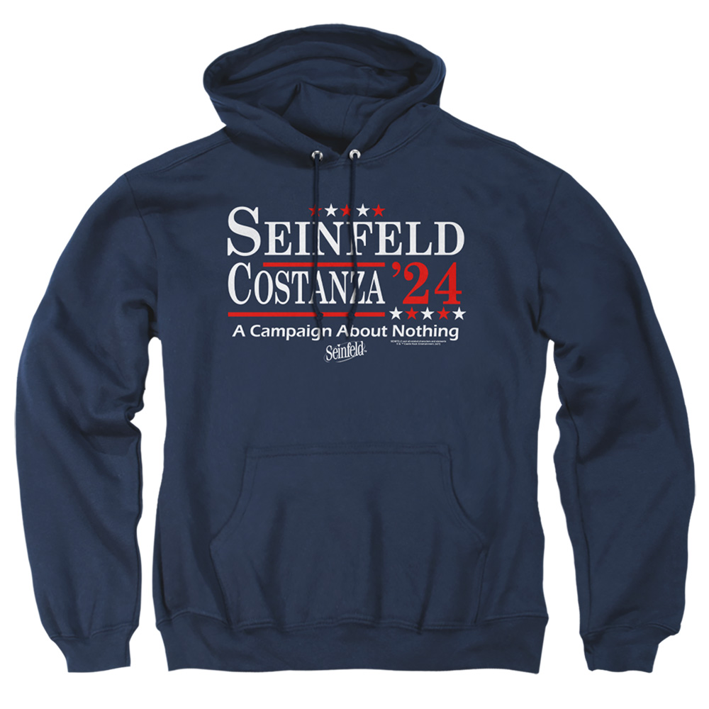 Seinfeld & Election Tee Adult Pull-Over Hoodie, Navy - 2X