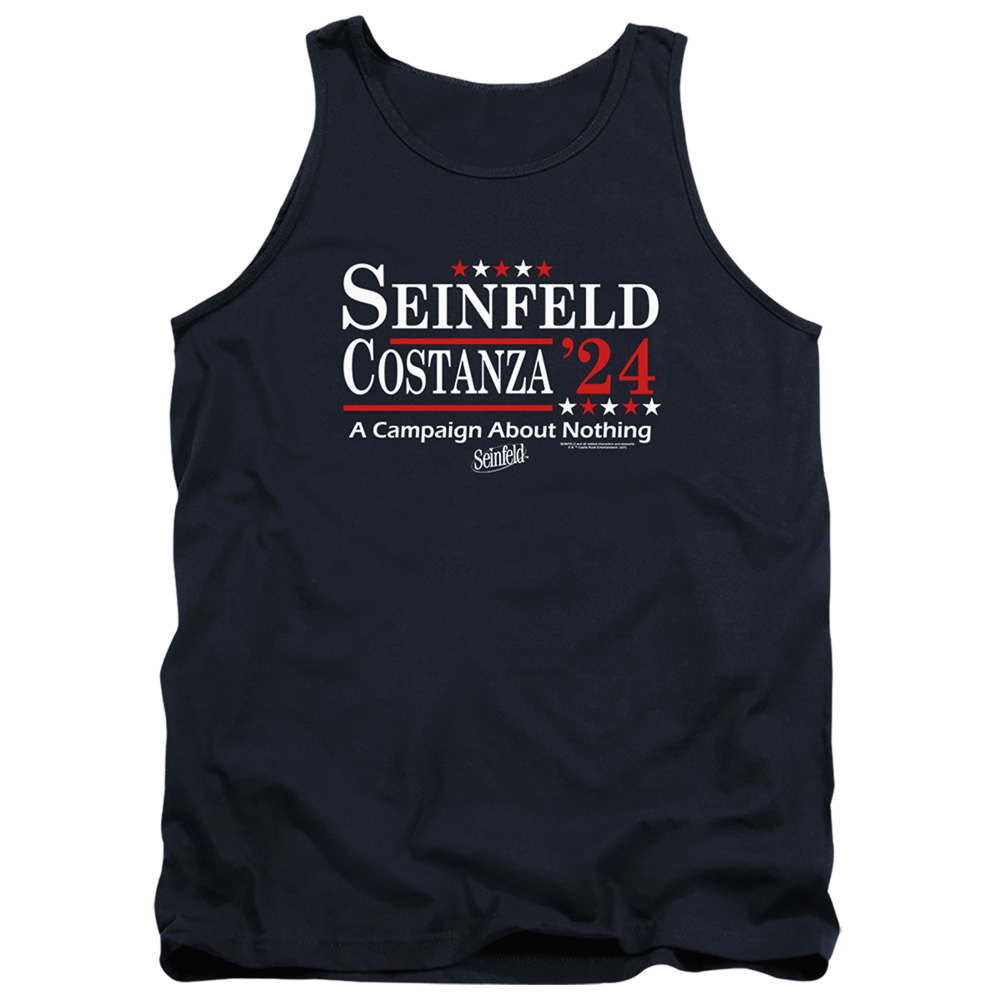 Seinfeld & Election Adult Tank Top, Navy - Medium