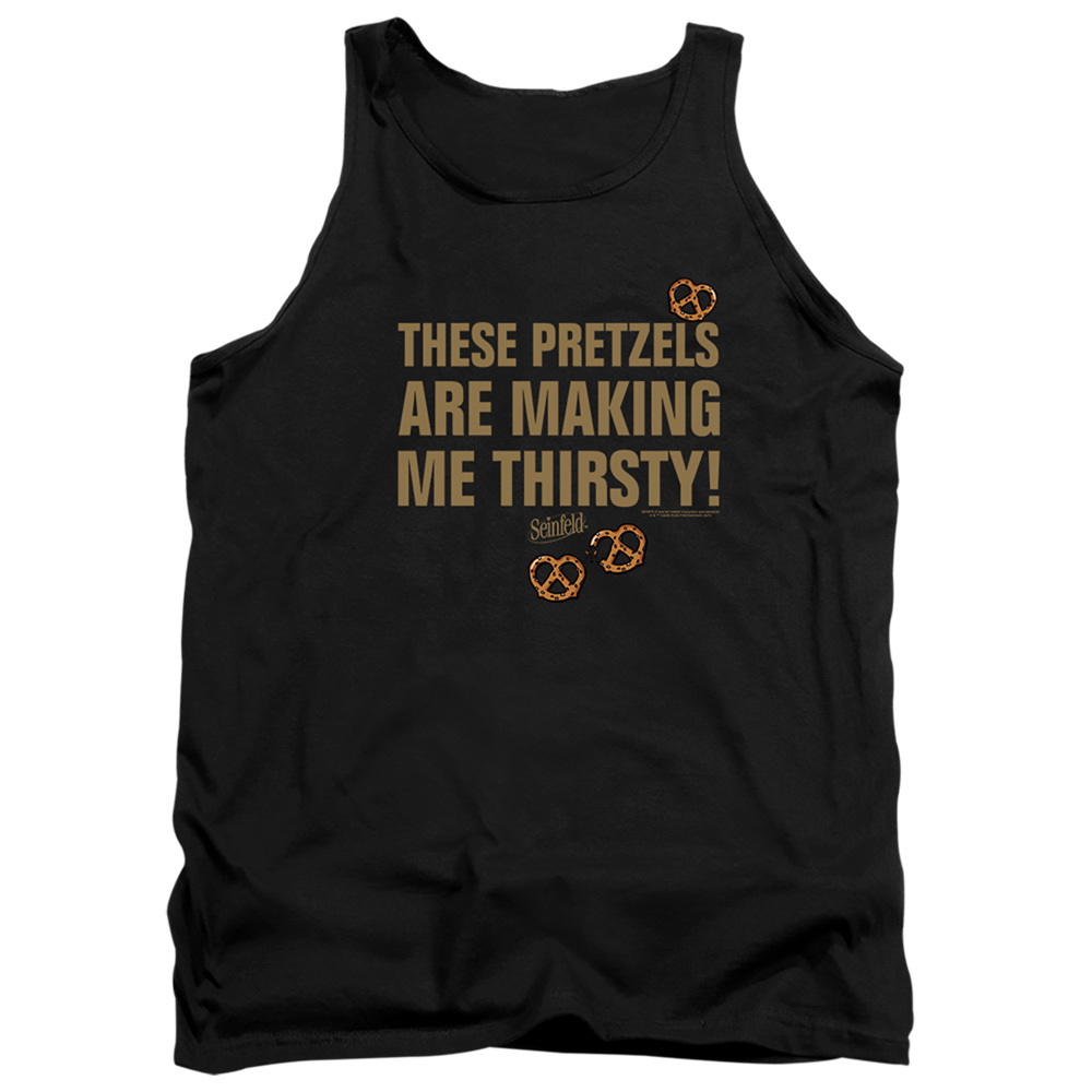 Seinfeld & Pretzels Thirsty-Adult Tank Top, Black - Medium