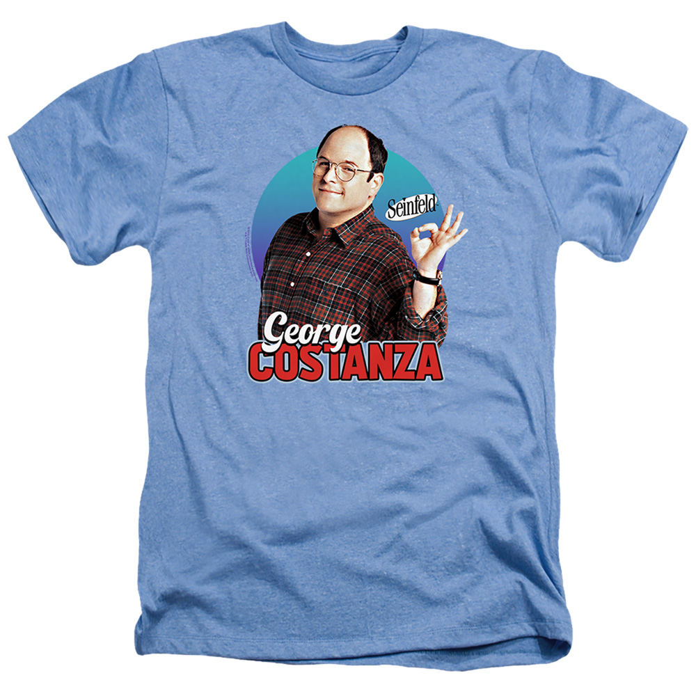 Seinfeld & George-Adult Heather T-Shirt, Light Blue - 3X