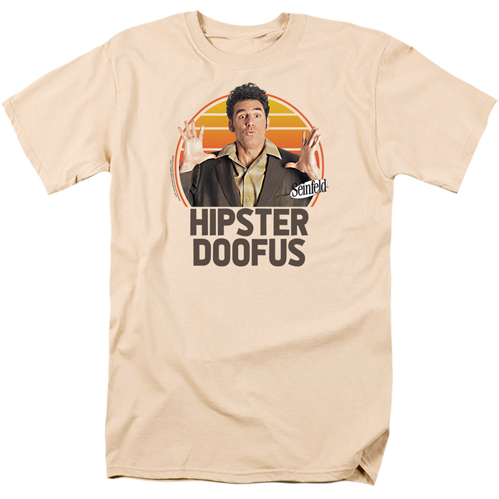 Seinfeld & Kramer Short Sleeve Adult 18-1 T-Shirt, Cream - Medium