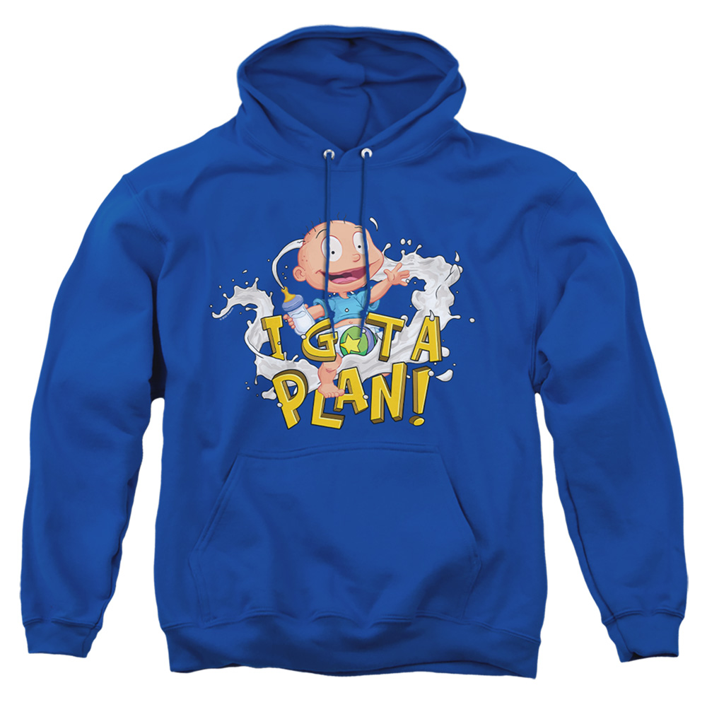 Rugrats & Tommy Pickles Has A Plan-Adult Pull-Over Hoodie, Royal Blue - Medium