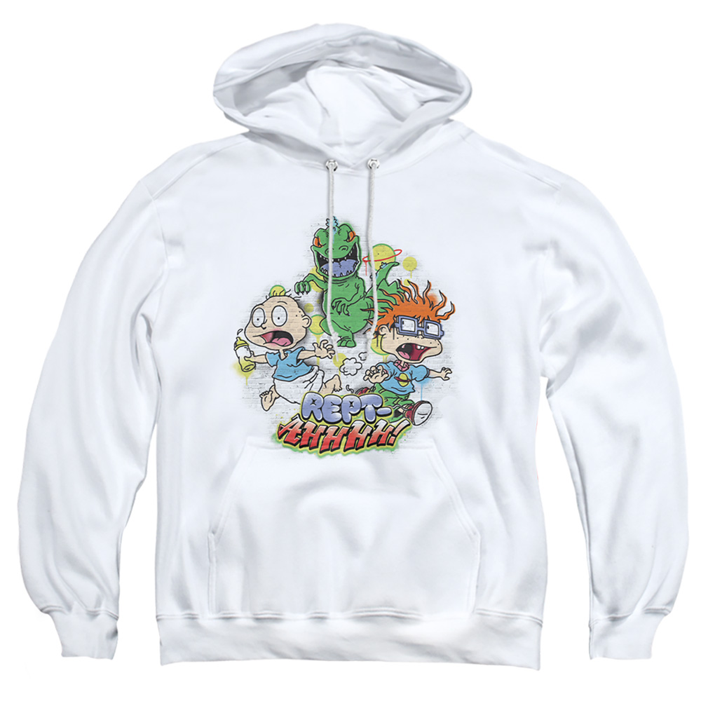 Rugrats & Tommy & Chucky Rept-Ahhhhh-Adult Pull-Over Hoodie, White - 2X
