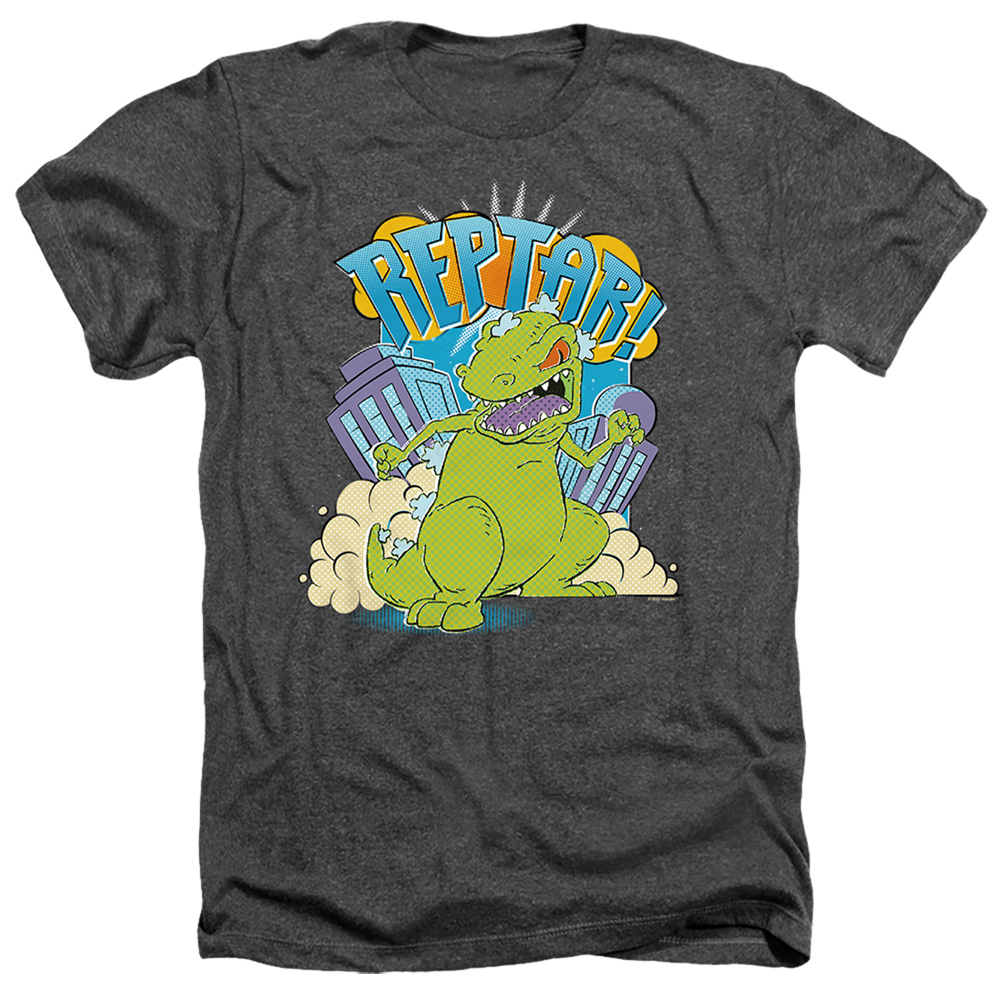 Rugrats & Reptar Stomp-Adult Heather T-Shirt, Charcoal - Medium