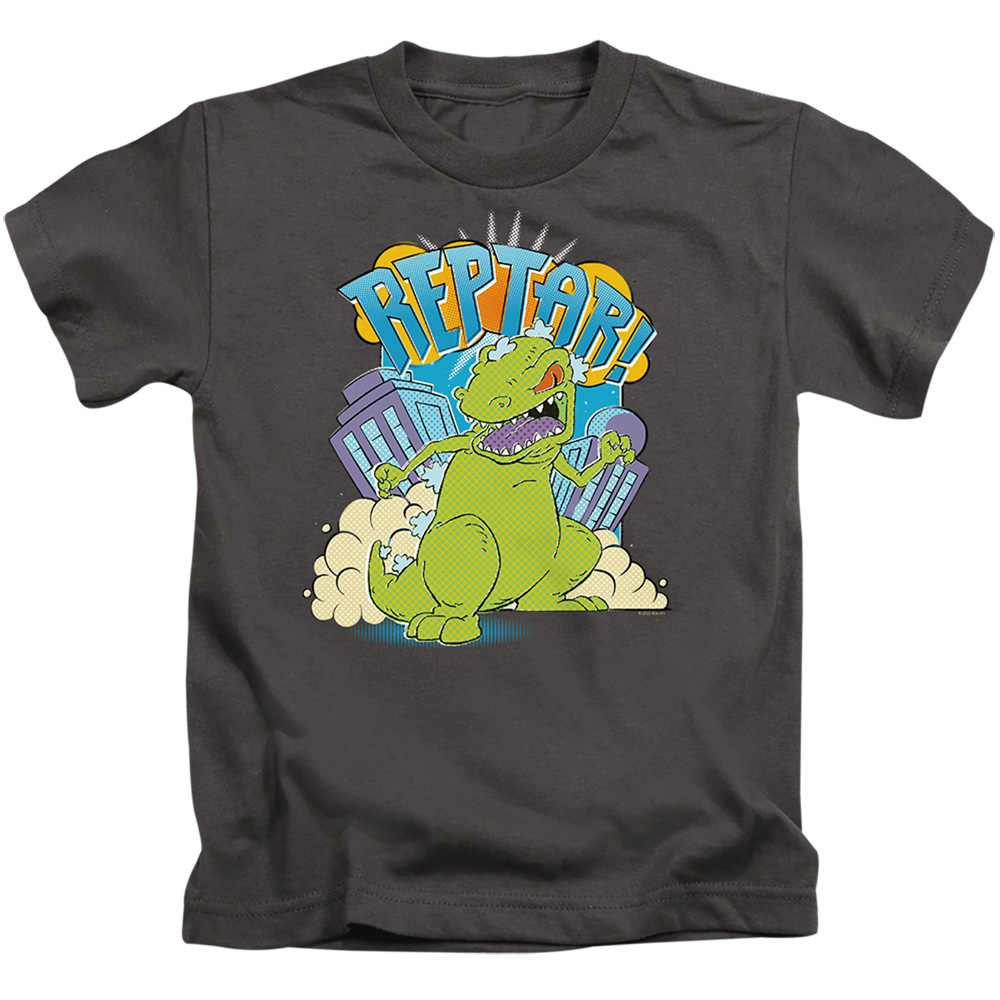 Rugrats & Reptar Stomp Short Sleeve Juvenile 18-1 T-Shirt, Charcoal - Medium 5-6