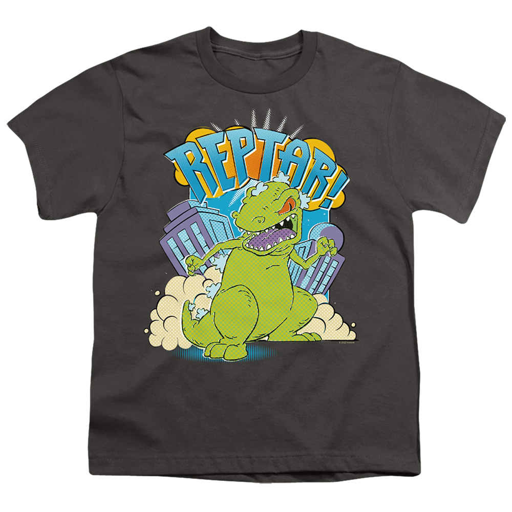 Rugrats & Reptar Stomp Short Sleeve Youth 18-1 T-Shirt, Charcoal - Medium