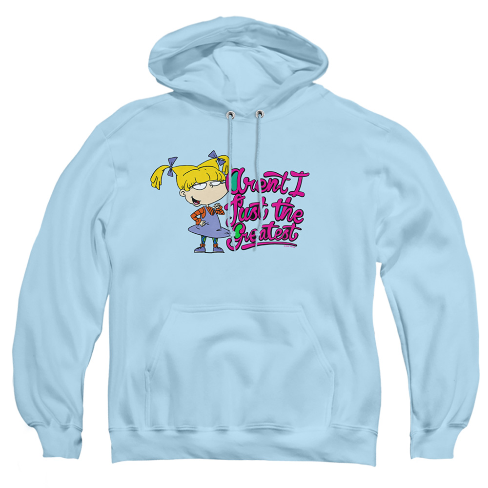 NICK235-AFTH-2 Rugrats & Angelica Arent I Just the Greatest-Adult Pull-Over Hoodie, Light Blue - Medium