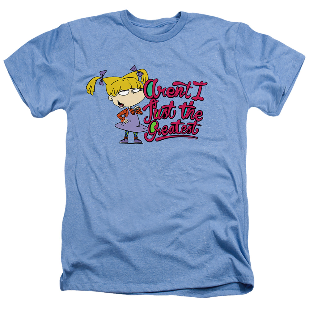 NICK235-HA-2 Rugrats & Angelica Arent I Just the Greatest-Adult Heather T-Shirt, Light Blue - Medium