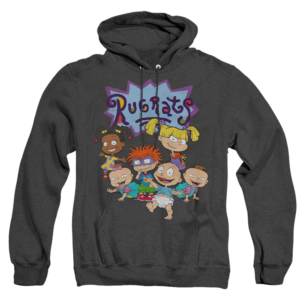Rugrats & Rugrats Group-Adult Heather Hoodie, Black - Medium