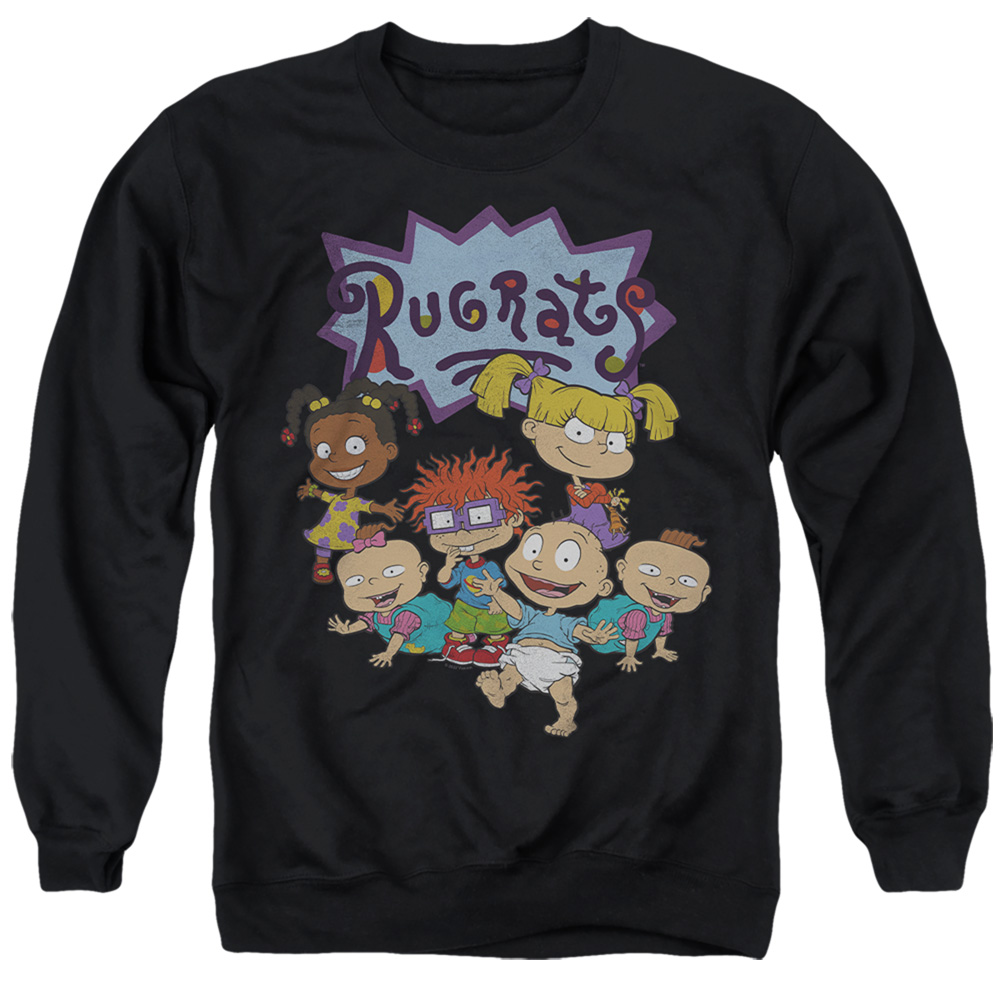 Rugrats & Rugrats Group-Adult Crewneck Sweatshirt, Black - Medium