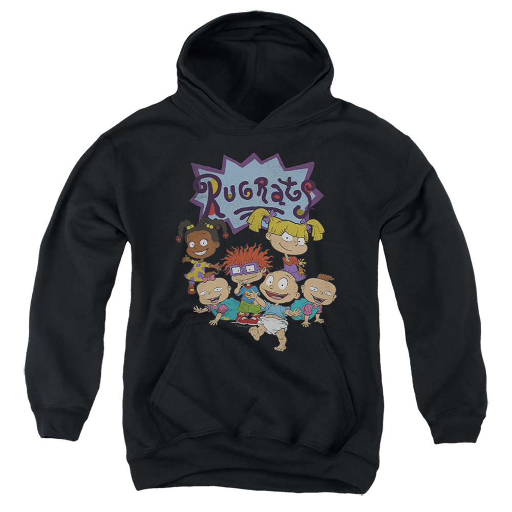 Rugrats & Rugrats Group-Youth Pull-Over Hoodie, Black - Large