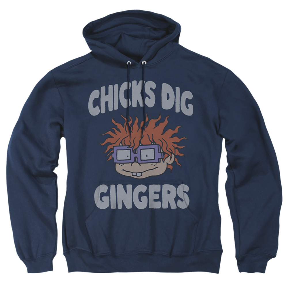 Rugrats & Chicks Dig Gingers-Adult Pull-Over Hoodie, Navy - Medium
