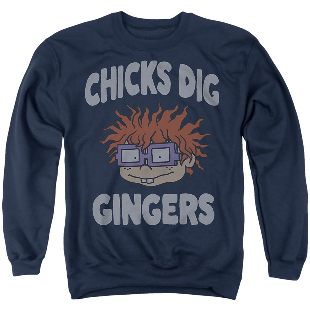 Rugrats & Chicks Dig Gingers-Adult Crewneck Sweatshirt, Navy - 2X