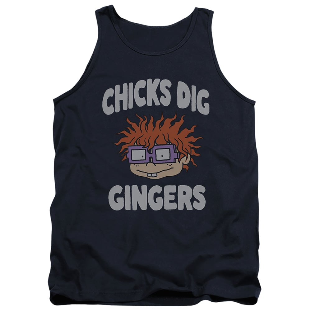 NICK748-TK-2 Rugrats & Chicks Dig Gingers-Adult Tank Top, Navy - Medium