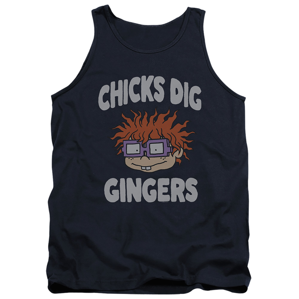 Rugrats & Chicks Dig Gingers-Adult Tank Top, Navy - Extra Large