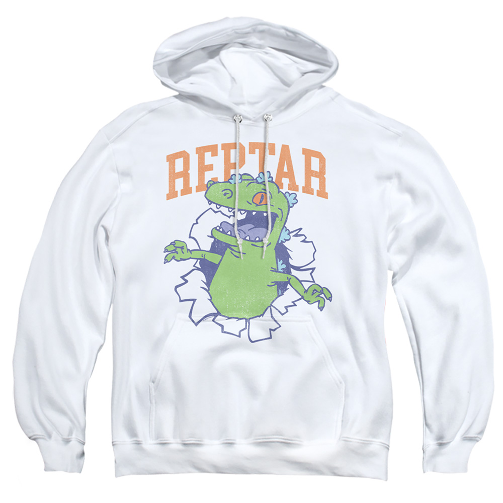 NICK767-AFTH-6 Rugrats & Reptar Shirt Rip-Adult Pull-Over Hoodie, White - 3X