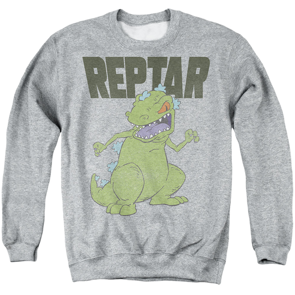 Rugrats & Reptar Big-Adult Crewneck Sweatshirt, Athletic Heather - Medium