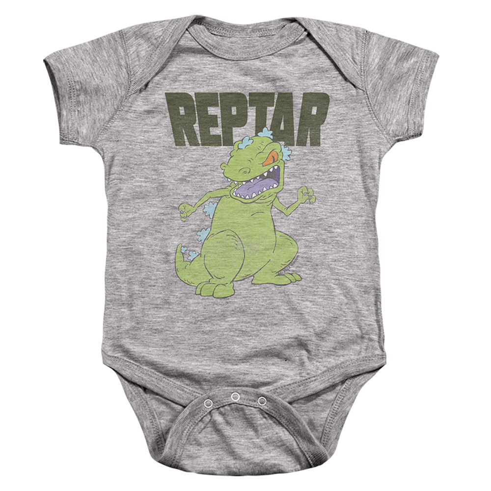 NICK768-SS-3 Rugrats & Reptar Big-Infant Snapsuit, Athletic Heather - Large - 18 Month