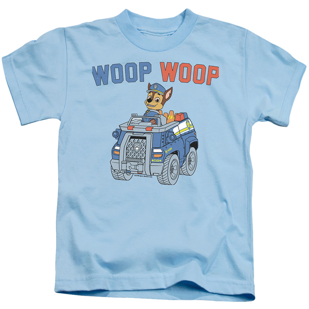 NICK474-KT-2 Paw Patrol & Woop Woop Short Sleeve Juvenile 18-1 T-Shirt, Light Blue - Medium 5-6