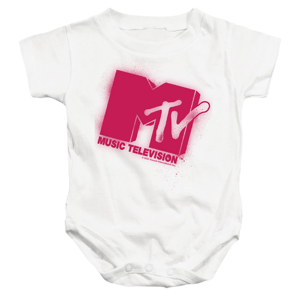 MTV & Spraypaint Logo-Infant Snapsuit, White - Medium - 12 Month