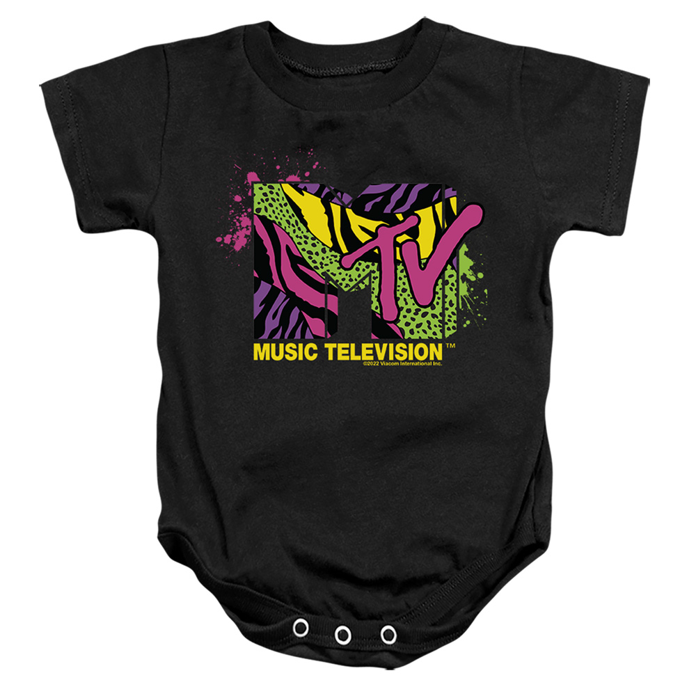 MTV & Animal Print Logo-Infant Snapsuit, Black - Medium - 12 Month