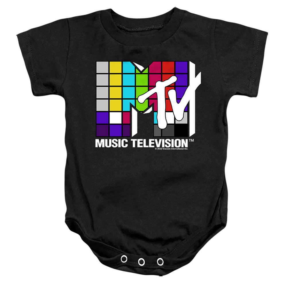 MTV & Rubix Cube Logo-Infant Snapsuit, Black - Extra Large - 24 Month