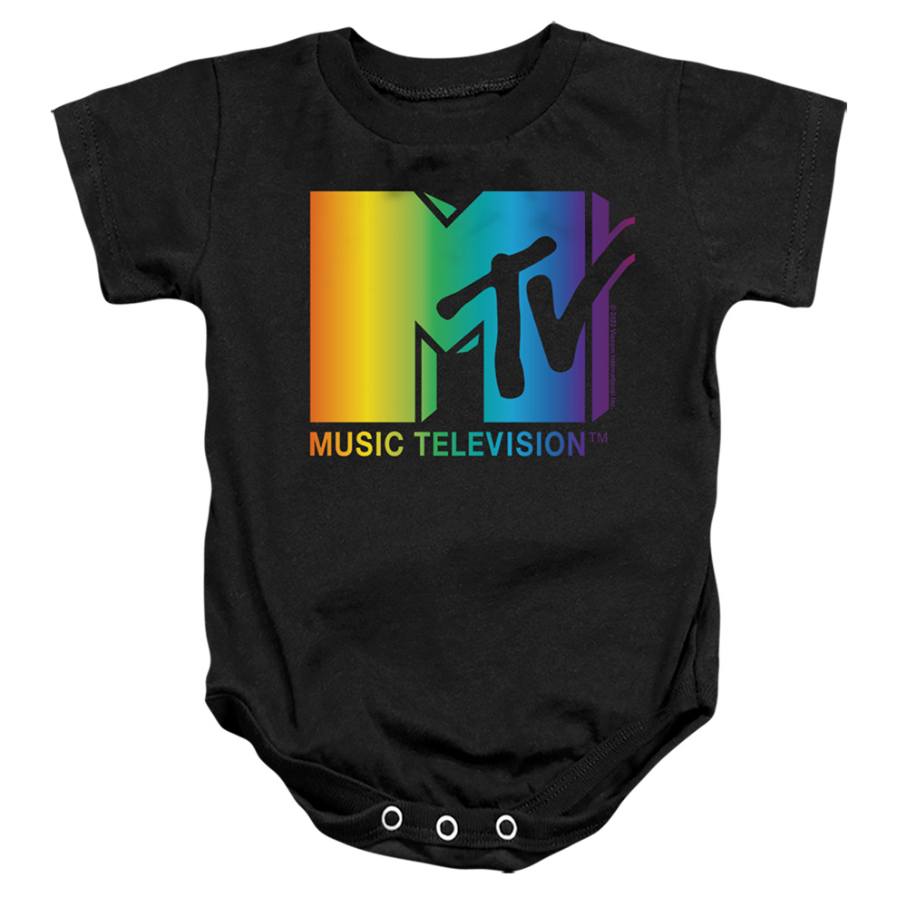 MTV & Rainbow Logo-Infant Snapsuit, Black - Extra Large - 24 Month