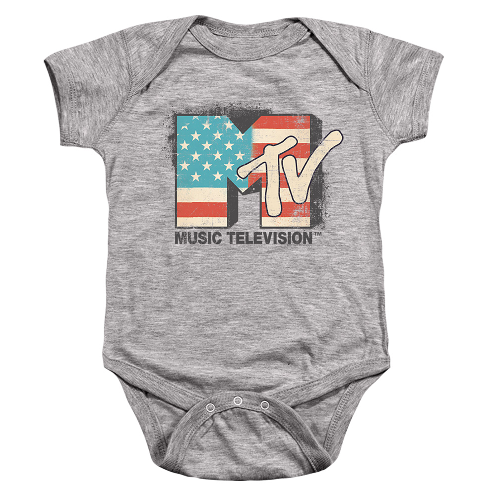 MTV & Americana Logo-Infant Snapsuit, Athletic Heather - Medium - 12 Month