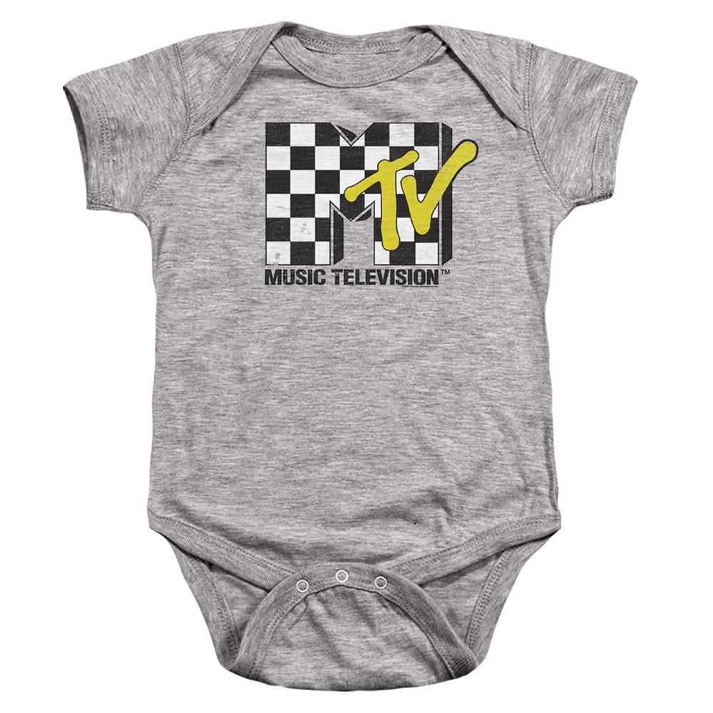 MTV & Checkered Logo-Infant Snapsuit, Athletic Heather - Medium - 12 Month