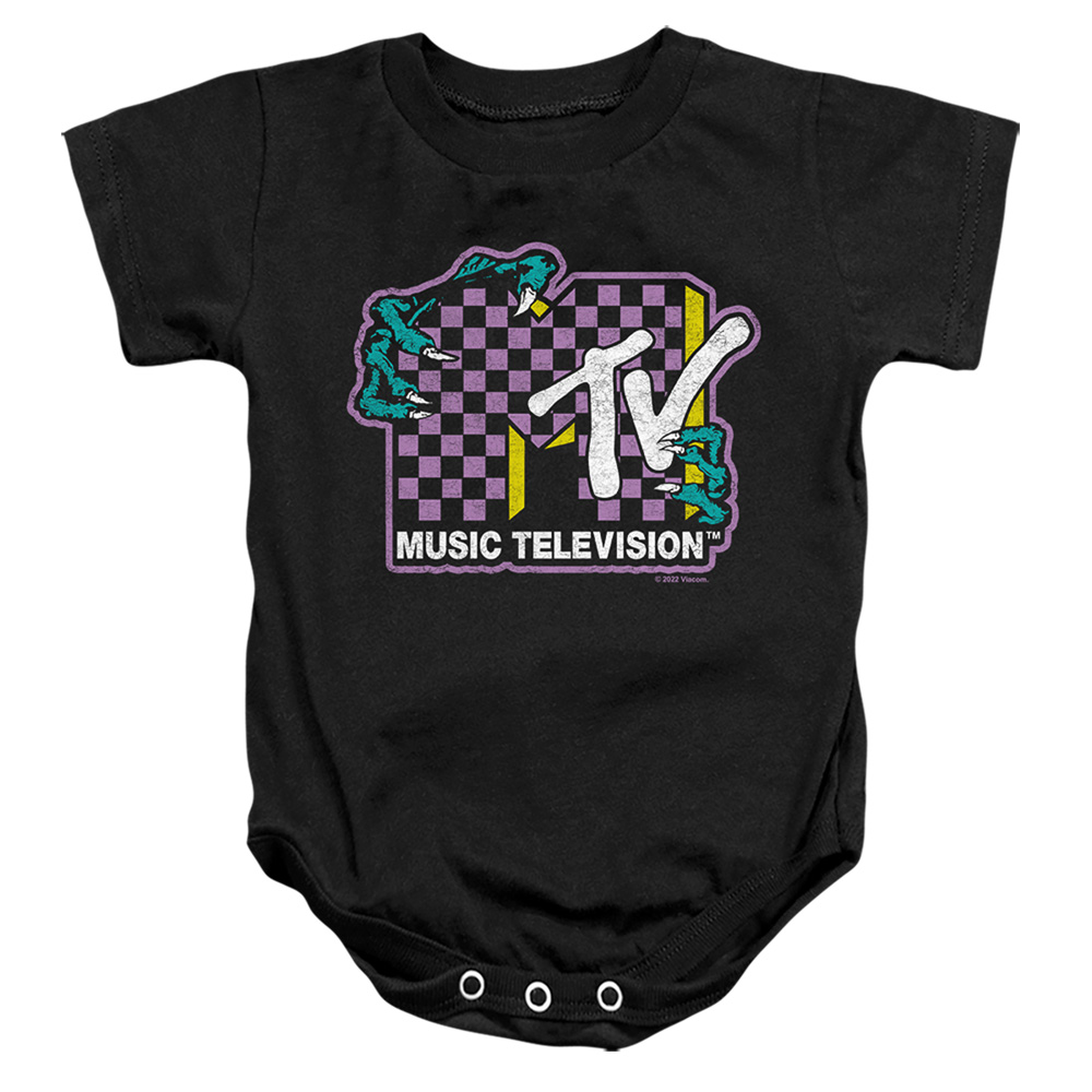 MTV & Zombie Hands Logo-Infant Snapsuit, Black - Medium - 12 Month
