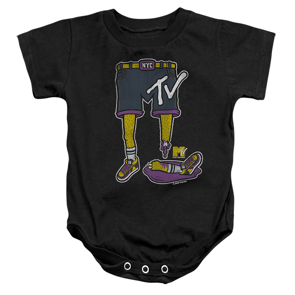MTV & Zombie Legs Logo-Infant Snapsuit, Black - Small - 6 Month