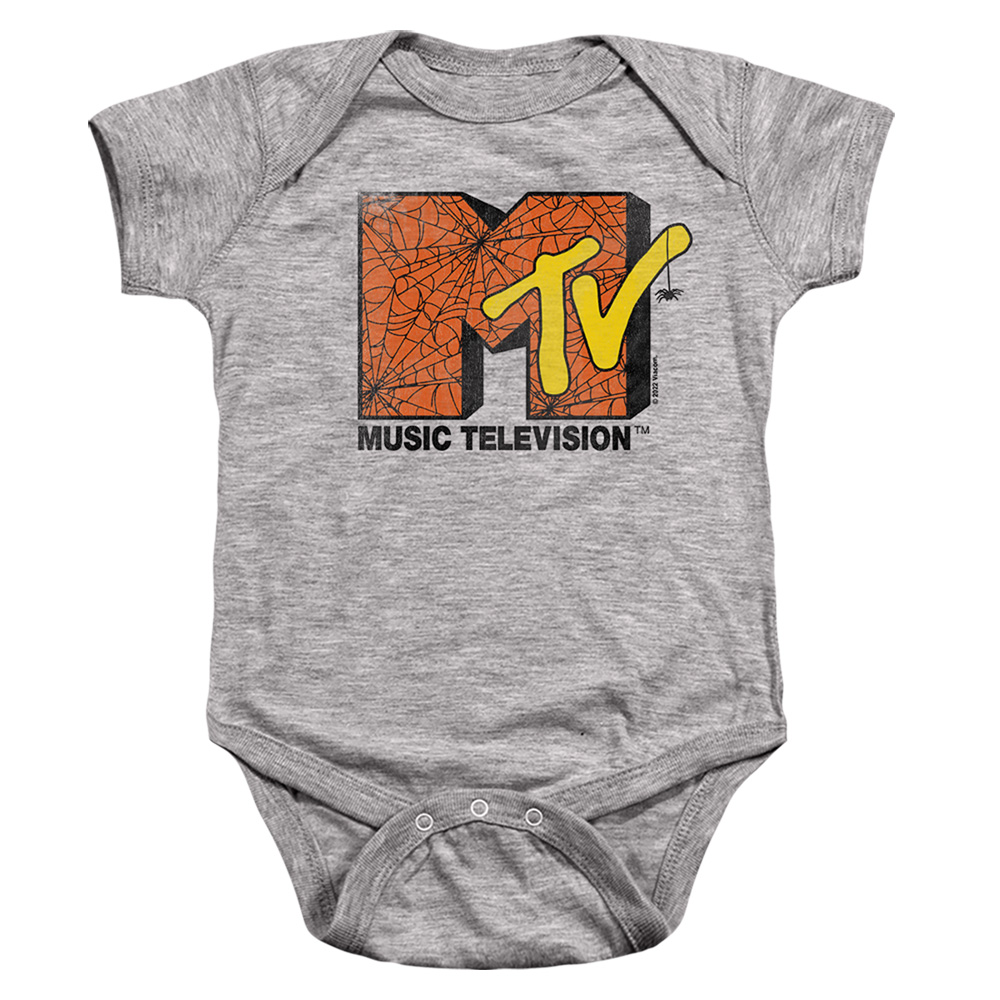 MTV & Spider Webs Logo-Infant Snapsuit, Athletic Heather - Extra Large - 24 Month