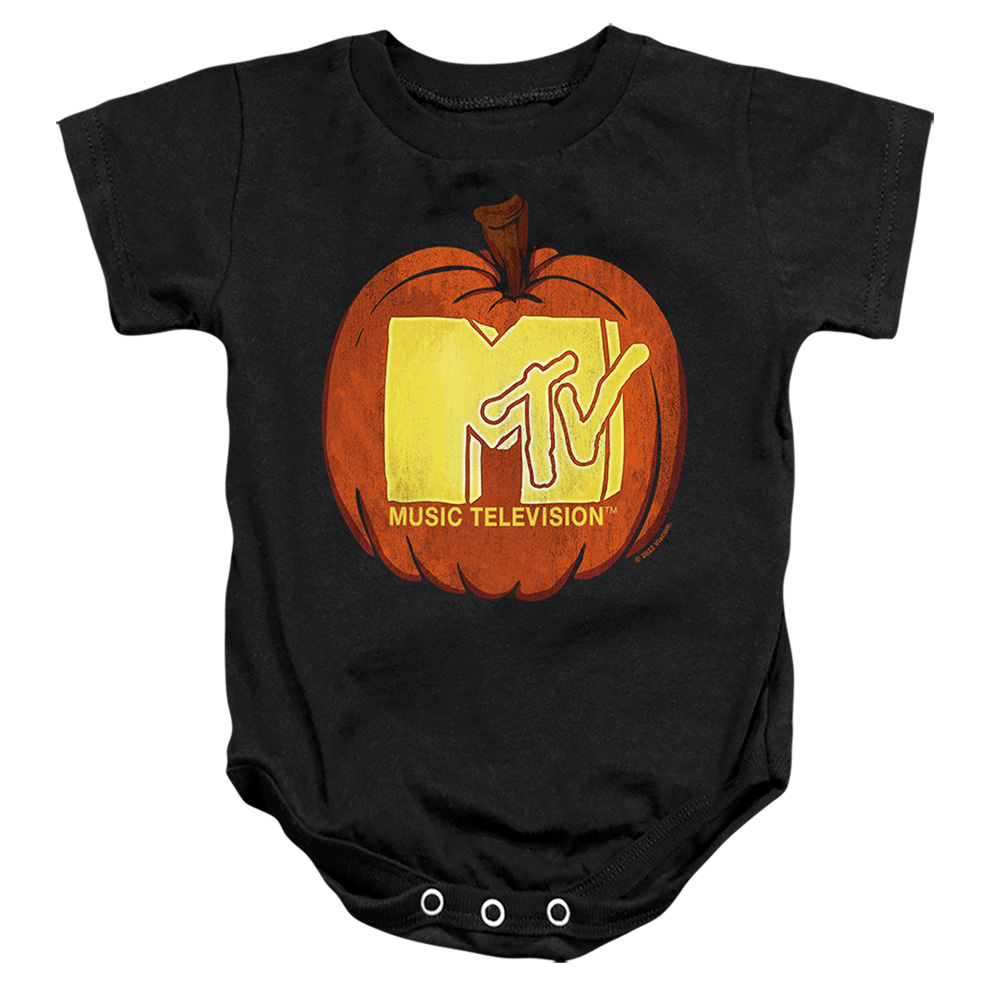 MTV & Carved Pumpkin Logo-Infant Snapsuit, Black - Medium - 12 Month