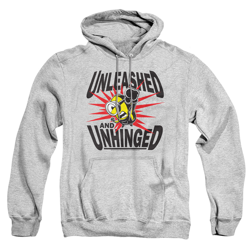 Minions & Unleashed & Unhinged-Adult Pull-Over Hoodie, Athletic Heather - Extra Large