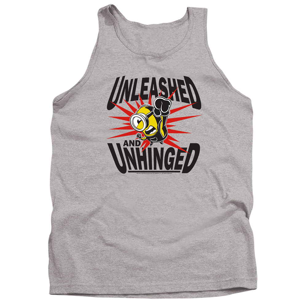Minions & Unleashed & Unhinged-Adult Tank Top, Athletic Heather - Medium