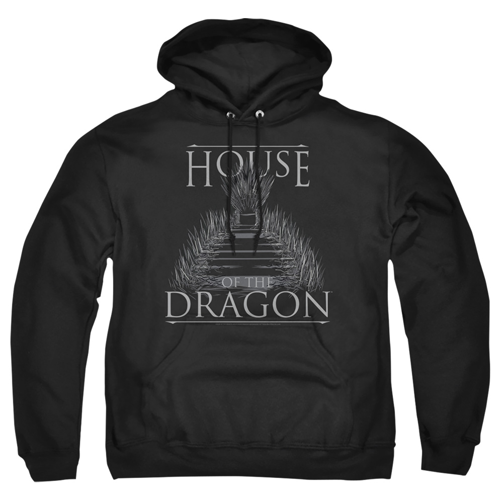 House of the Dragon & Sword Throne-Adult Pull-Over Hoodie, Black - Extra Large