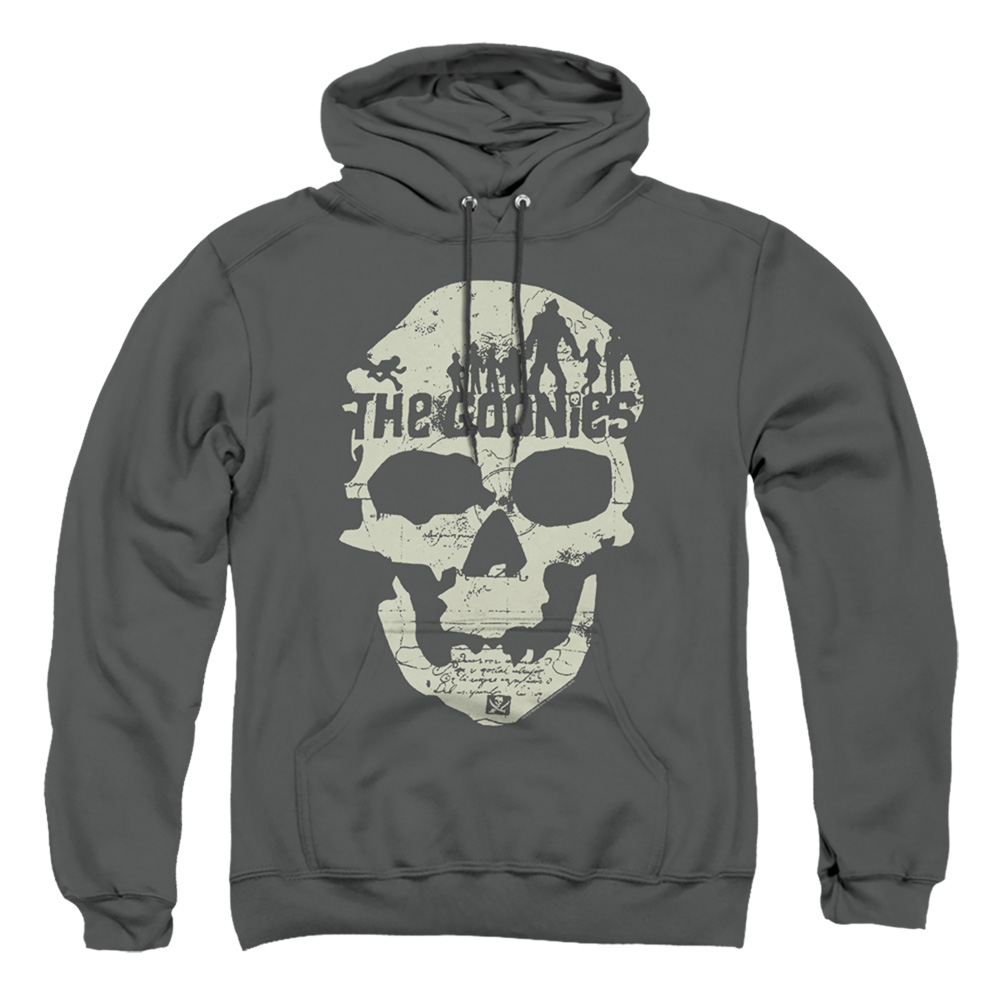 The Goonies & Skull Map-Adult Pull-Over Hoodie, Charcoal - 2X