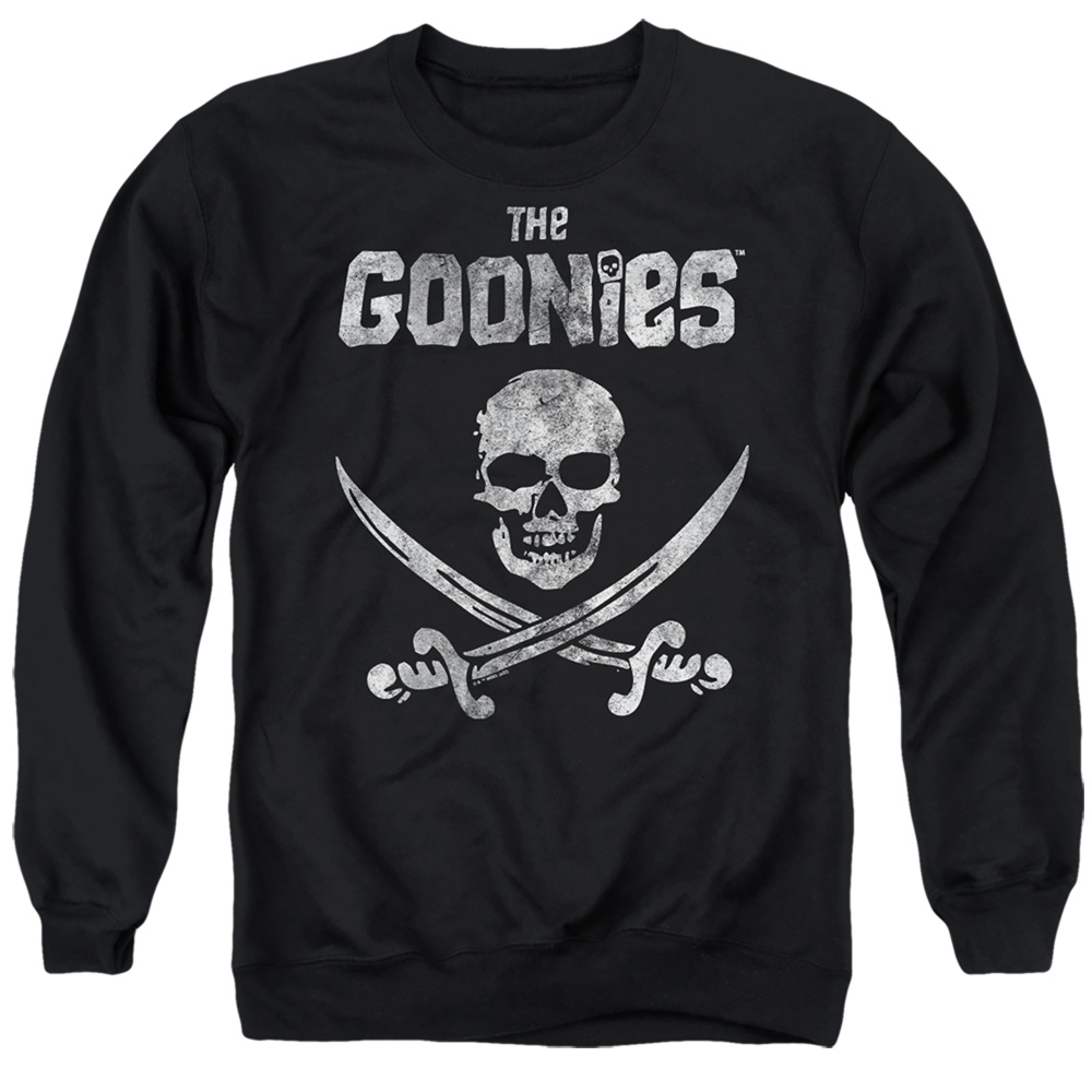 The Goonies & Flag 1-Adult Crewneck Sweatshirt, Black - Medium