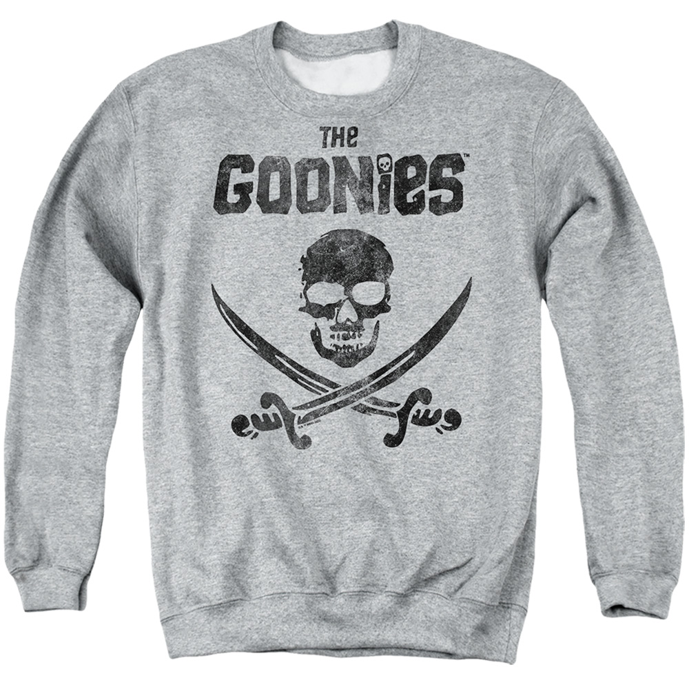 The Goonies & Flag 2-Adult Crewneck Sweatshirt, Athletic Heather - Medium