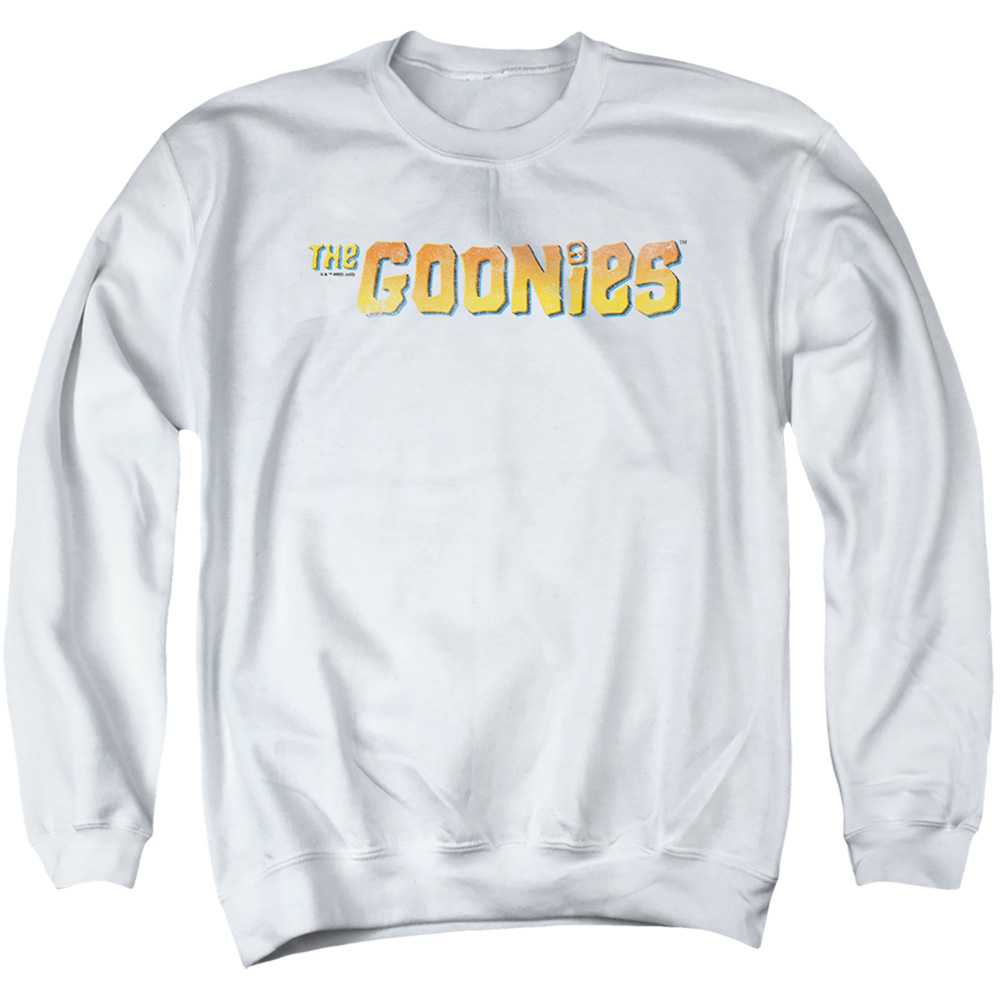 The Goonies & Logo-Adult Crewneck Sweatshirt, White - Extra Large
