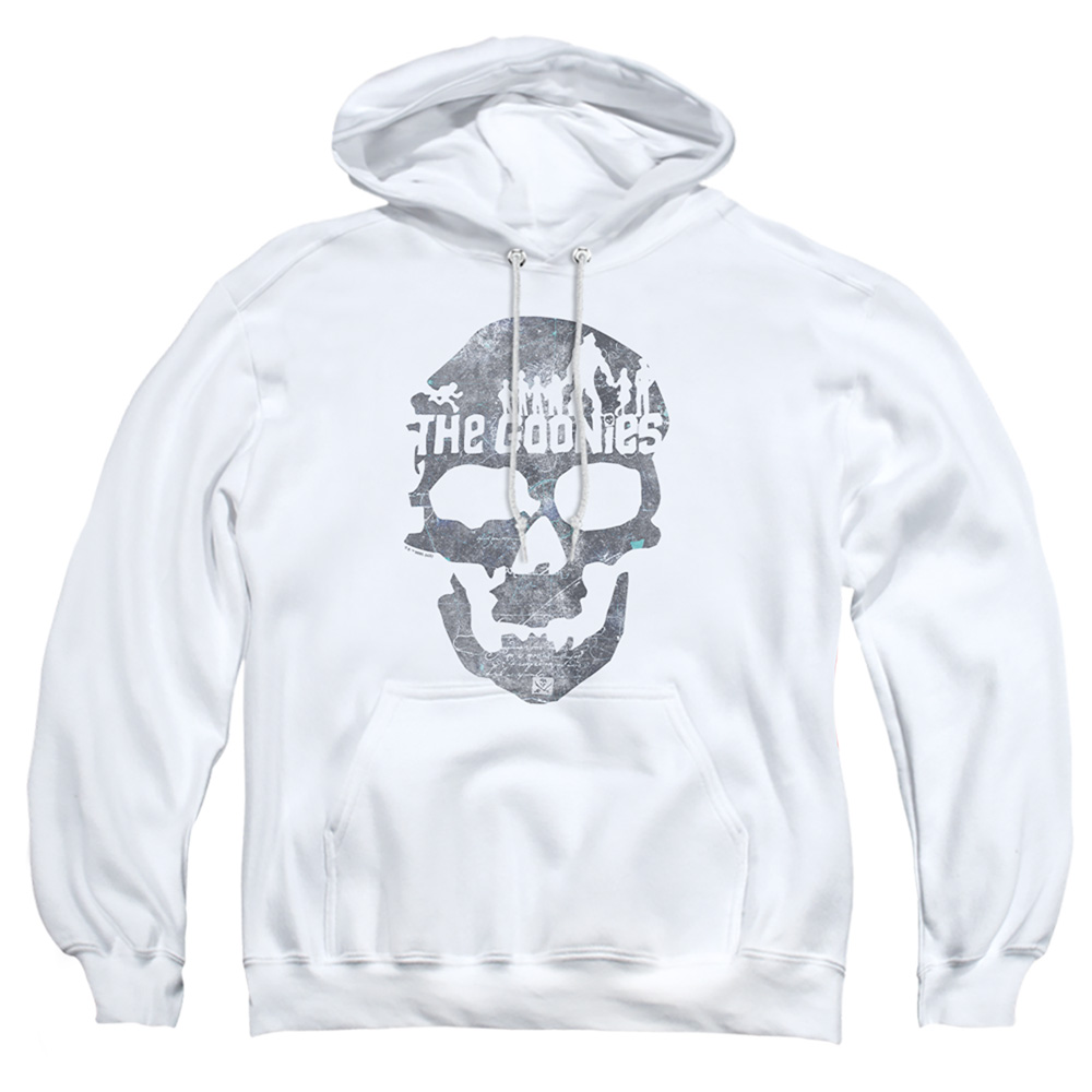 The Goonies & Skull 2-Adult Pull-Over Hoodie, White - Extra Large