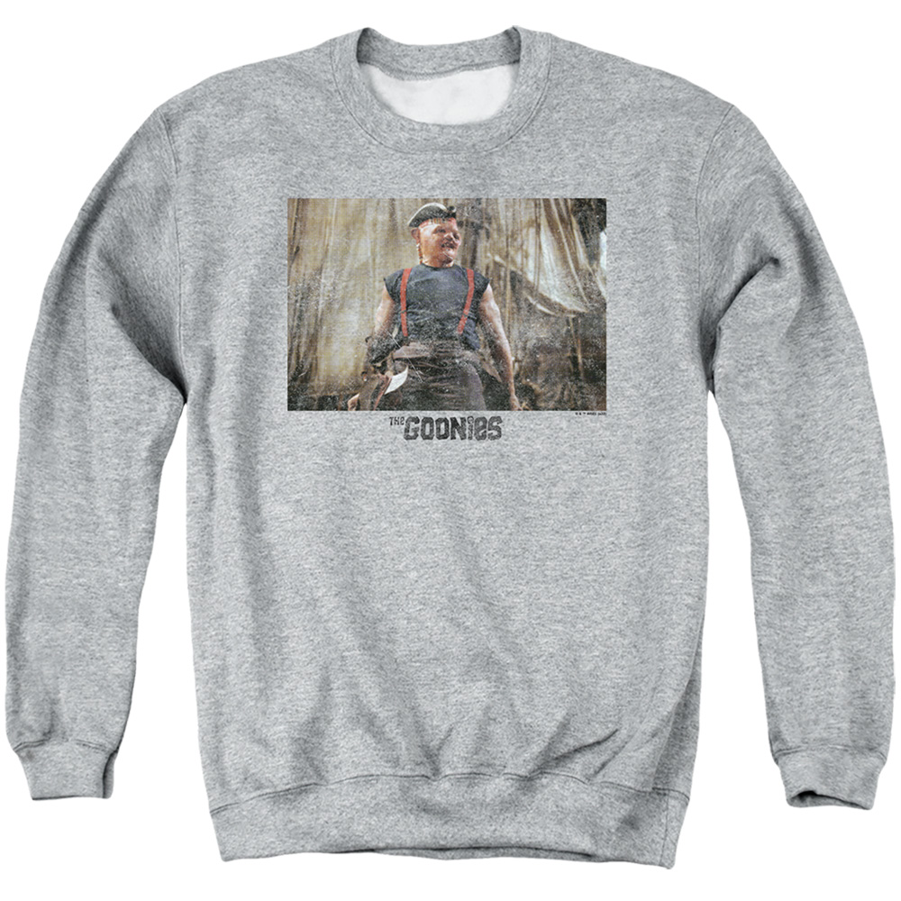The Goonies & Sloth 1-Adult Crewneck Sweatshirt, Athletic Heather - Medium
