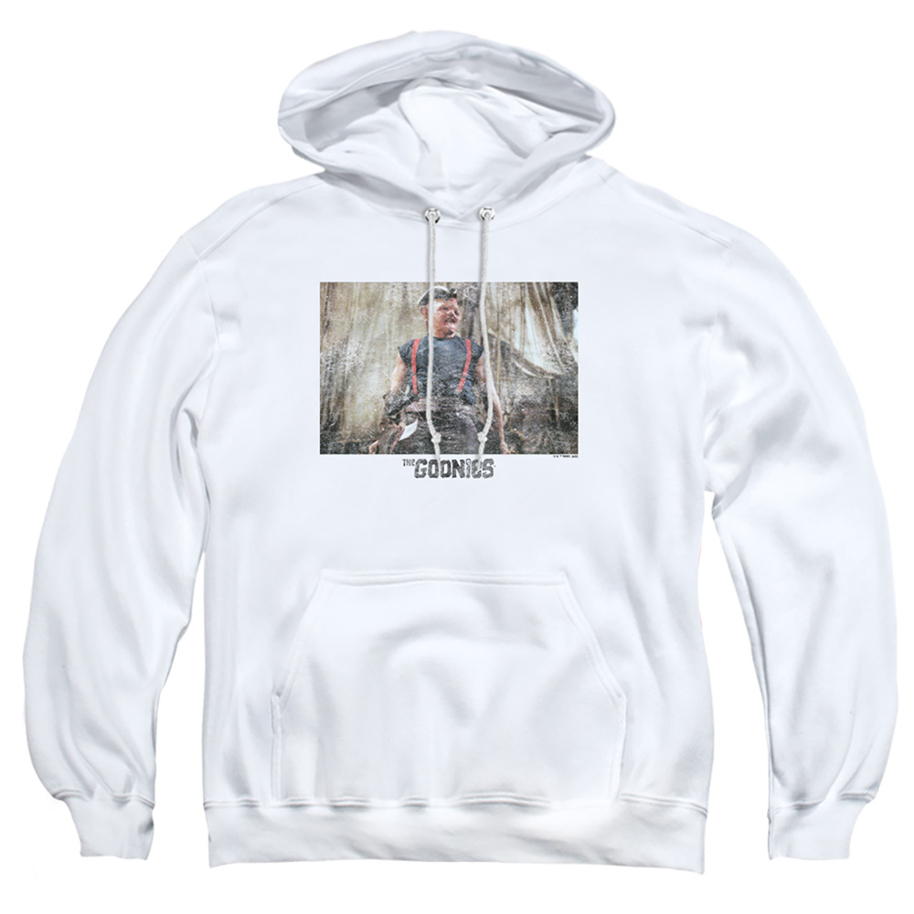 The Goonies & Sloth 2-Adult Pull-Over Hoodie, White - Medium