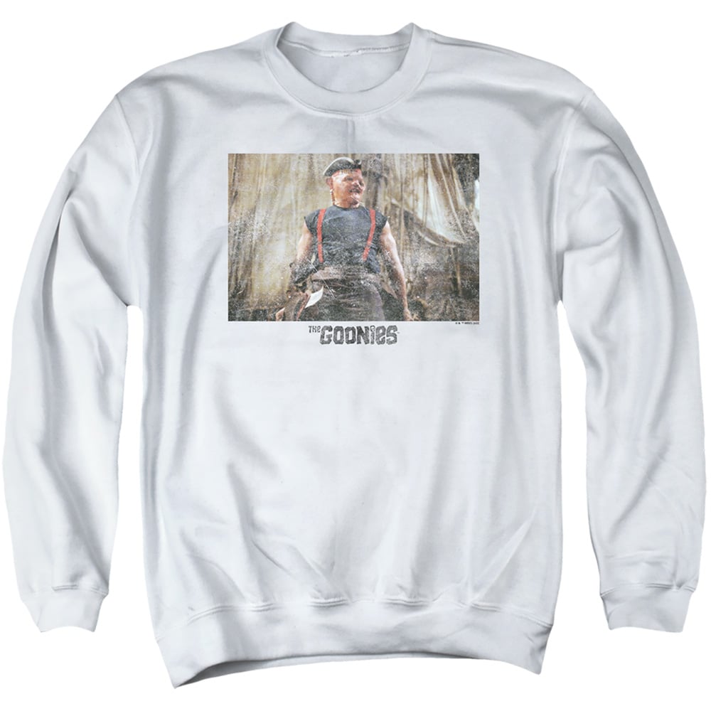 The Goonies & Sloth 2-Adult Crewneck Sweatshirt, White - Large